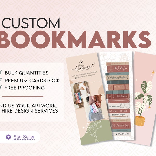 Custom Print Bookmarks Bulk Etsy