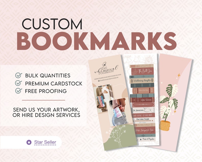 Bulk Custom Bookmarks Customize with Your Image Free Shipping Quality Cardstock Fast Turnaround Made in the USA Small Business image 1