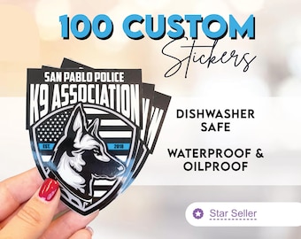 Vinyl Die Cut Sitckers - 100 Pieces | Permanent, Waterproof and Dishwasher Safe