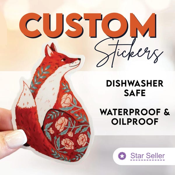 Stickers | Dishwasher Safe, Waterproof, Permanent | Vinyl Die Cut