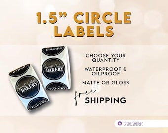 Circle Stickers on Roll | 1.5" Round Labels | Waterproof & Oilproof