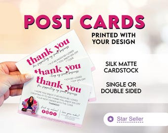 Post Cards Printed with your Design | 4x6" Single or Double Sided