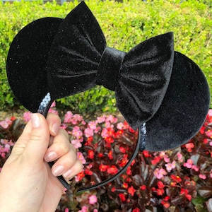Velvet Mouse Ears, Black Velvet Mouse Ears, Velvet Mickey Ears, Velvet Minnie Ears, Black Velvet Mickey Ears, Black Velvet Minnie Ears
