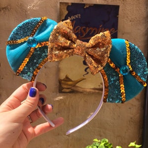 Jasmine Inspired Mouse Ears, Aladdin Inspired Mouse Ears, Princess Ears, Princess Jasmine Inspired Ears, Princess Mouse Ears