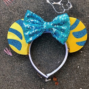 Flounder Mouse Ears, Little Mermaid Mouse Ears, Flounder Mickey Ears, Flounder Ears, Little Mermaid Mickey Ears, Flounder Minnie Ears