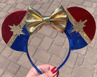Captain Marvel Ear Band Bow