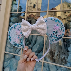 Elsa Ears, Frozen Ears, Elsa Mouse Ears, Princess Mouse Ears, Frozen Mouse Ears, Olaf Ears, Confetti Mouse Ears, Ready To Ship Mouse Ears