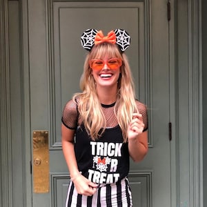 Trick or Treat Tank, Halloween Tank, Halloween Mouse Ears, Halloween Ears, Disney Halloween Shirt, Glow in the Dark Mouse Ears