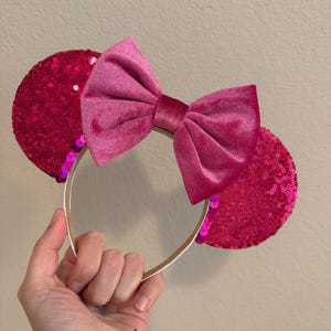 Hot Pink Sequin Ears, Hot Pink Sparkle Mouse Ears, Hot Pink Sequin Mickey Ears, Hot Pink Sparkle Mickey Ears, Hot Pink Sparkle Ears