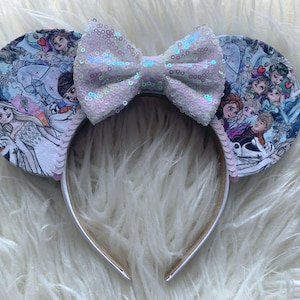 Elsa Ears, Frozen Ears, Elsa Mouse Ears, Princess Mouse Ears, Frozen Mouse Ears, Olaf Ears, Confetti Mouse Ears, Ready To Ship Mouse Ears
