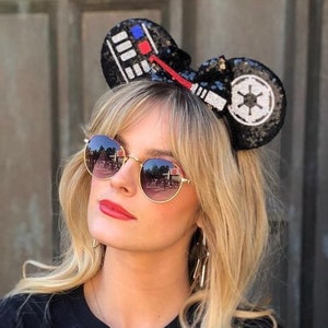 Orejas de ratón de Darth Vader, orejas de Darth Vader, orejas de ratón de Star Wars, orejas de Star Wars, orejas de Mickey de Darth Vader, orejas de ratón del lado oscuro, oreja de Star Wars