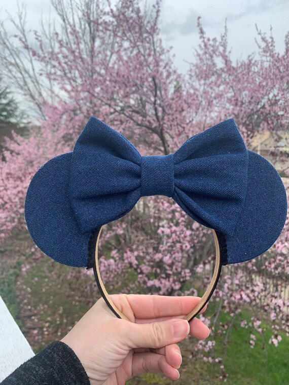 Denim Minnie Ears Ripped Jean Ears, Denim Minnie Mouse Ears, Disney Minnie  main image 2