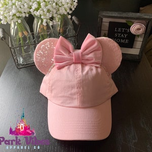 Pink Mouse Ears Hat, Minnie Ear Hat, Mickey Ear Hat, Sequin Mouse Ears, Mouse Ear Hat
