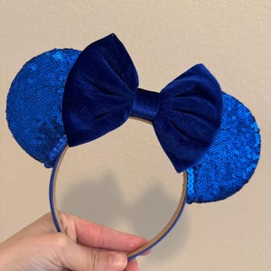 Blue Sparkle Mouse Ears, Blue Sequin Mickey Ears, Royal Blue Sparkle Mickey Ears, Royal Blue Ears, Blue Sequin Minnie Ear, Blue Sparkle Ears