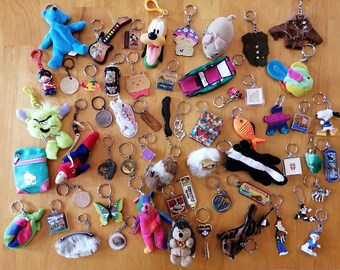 Collection de porte-clés, Memorabilia, vintage 1980-1990, pièce rare