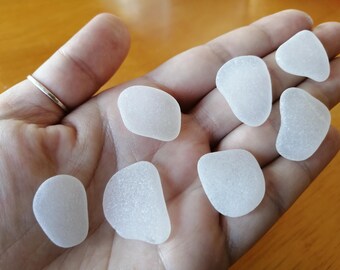 Genuine white sea glass lot of 7