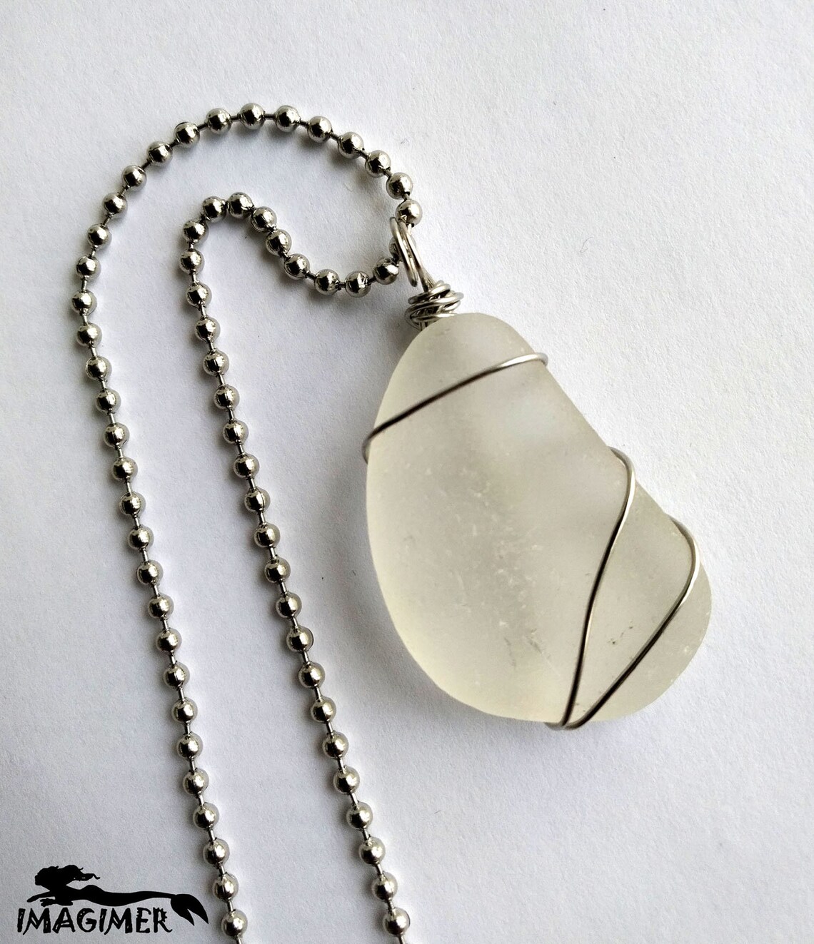 Collier Vintage En Pâte De Verre Marine - Très Bon état