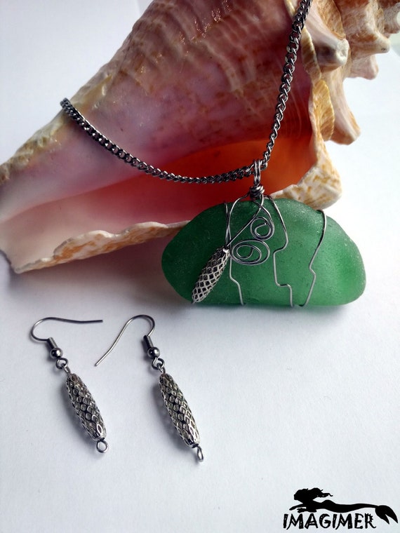 Sea Glass Ear Studs  Jewellery Making Kit