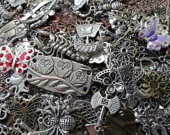 Lot de breloques en métal 20/10/30/40 différents, lot en vrac, fabrication de bijoux, pendentifs, bracelet