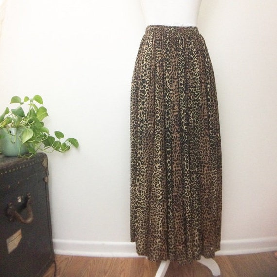 Vintage Cheetah Animal Print Maxi Skirt