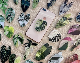 Rare Plant Phone Grip - Monstera Phone Stand - iPhone Accessories - Rare Plant - Gloriosum - Phone Ring - Phone Grip -RETRACTABLE ARM BASE