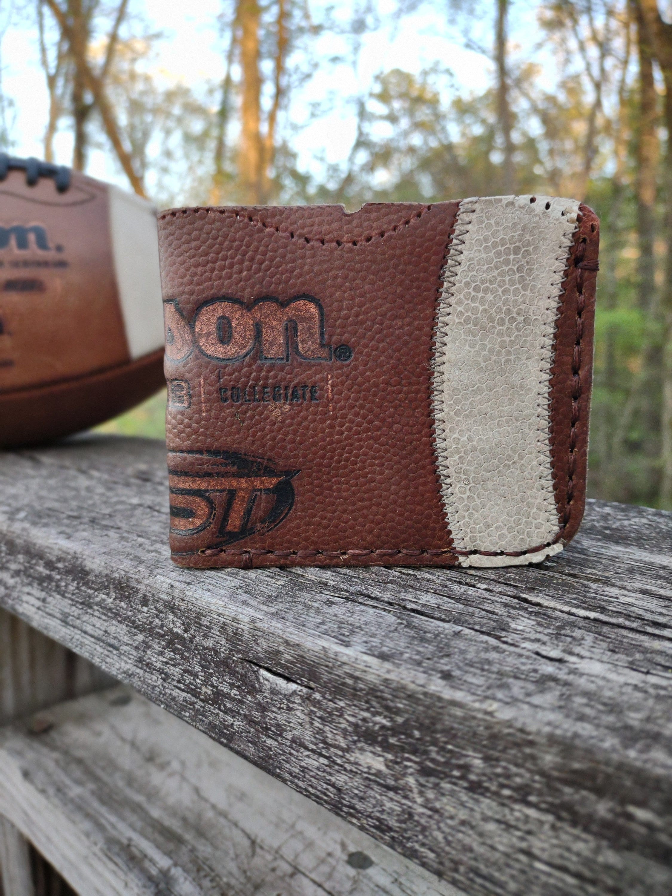 Repurposed Football Wallet Etsy