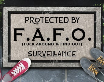FAFO Surveillance, Housewarming gift, Security, Home Decor, Doormat, Closing Gift, Personalized doormat, Wedding gift idea, Funny Door