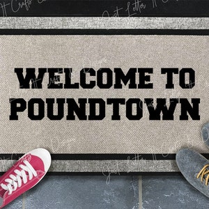 Poundtown,Just left Poundtown,Housewarming gift, Security, Home Decor, Doormat, Closing Gift, Wedding gift idea, Funny Door