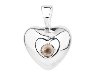 Heart pendant in silver with a Rose Quartz