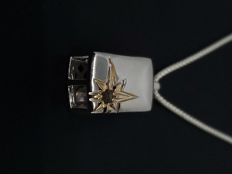 Silver pendant You are my Sun my Moon... love message Star Burst pendant image 1