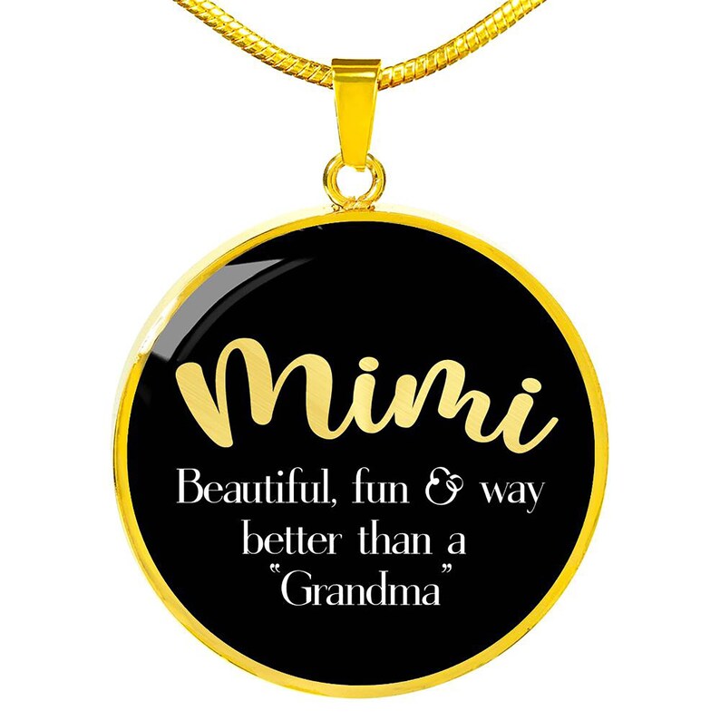 great Mimi Necklace Quote Jewelry Black Round Circle