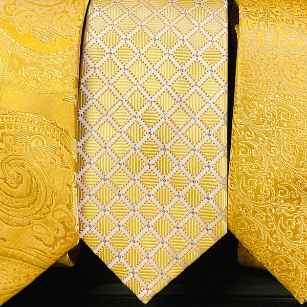 Men's Silk 8cm Necktie Striped, Dotted, Floral Jacquard Weave Neck Ties for Men Business Wedding, - 3 Pack (Brand new)