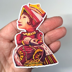 Queen of Hearts Vinyl Sticker, Colored Pencil Art Sticker, Queen Heart Sticker For Laptop, iPad, Water Bottle, Phone Case, Notebook, etc