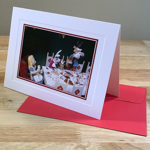 Tea Party art greeting card with envelope blank inside