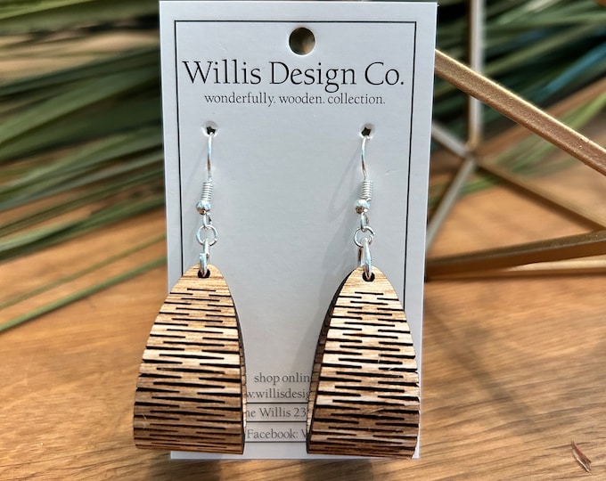 Living hinge wooden earrings