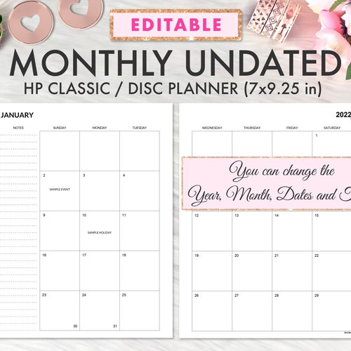 Happy Planner Monthly Printable Inserts Monthly Overview - Etsy