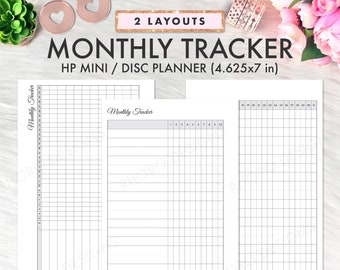 Happy Planner Mini Inserts, Monthly Tracker Printables, Habit Tracker Happy Planner Mini, Mini Happy Planner Refill Insert Monthly Tracker