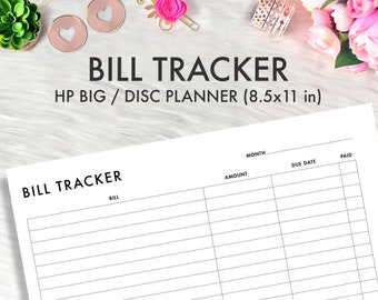 BIG Happy Planner, Happy Planner Inserts Printable, Bill Tracker, Bill Checklist, Bills Page, Billings, Bill Log Happy Planner Big Inserts