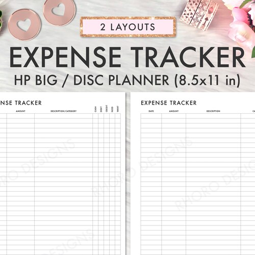 Big Happy Planner Printable Inserts Expense Tracker - Etsy