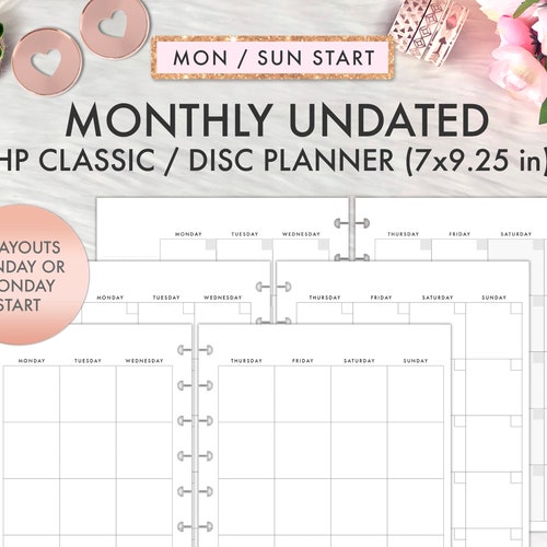 Happy Planner Monthly Printable Inserts Monthly Overview Etsy
