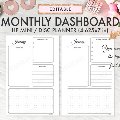 EDITABLE Big Happy Planner Dashboard Layout Printable Insert Etsy