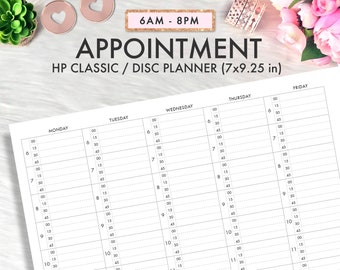 Happy Planner Appointment Schedule, Happy Planner Inserts Printable, Appointment Inserts, Appointment With Time, Weekly Appointment Tracker