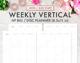 BIG HAPPY PLANNER Printable Insert, Weekly Vertical Undated, Happy Planner Big Week Vertical Refill Printable Inserts, Happy Planner 2024