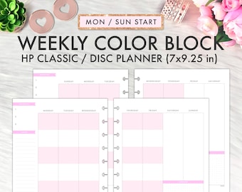 Happy Planner Insert Student, Student Happy Planner Color Block Weekly Layout, Classic Happy Planner Inserts Printable, Happy Planner Weekly