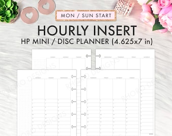 MINI Inserciones de HAPPY PLANNER, Inserciones por hora, Inserciones de Happy Planner imprimibles, Vertical semanal con tiempo, Mini planificador feliz sin fecha imprimible