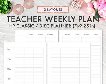 Happy Planner Classic Teacher Weekly Plan Printable Inserts, Teacher Weekly Undated, Teacher Happy Planner, Happy Planner Printable Inserts