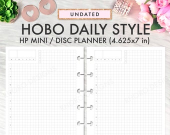 MINI HAPPY PLANNER Inserts, Happy Planner Inserts Printable, Hobonichi, Grid Daily Inserts, Daily Undated, Daily Grid, Happy Planner Mini