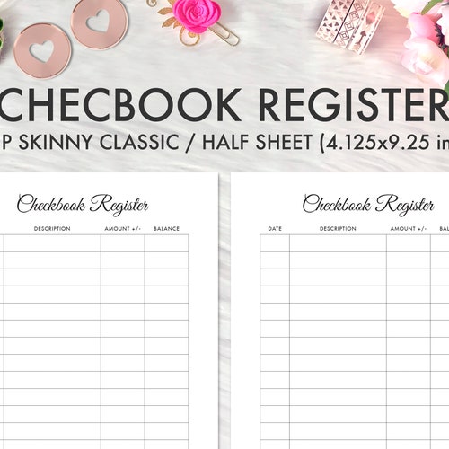SKINNY CLASSIC Happy Planner Printable Inserts Cashbook - Etsy