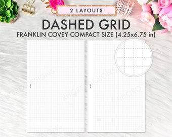FRANKLIN COVEY Compact Inserts Printable, Grid, Dashed Grid Inserts, Franklin Covey Refill Printable, FC Compact Inserts Refill Printables