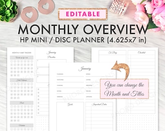 REDIGERBARA Mini Happy Planner-bilagor, utskrivbara Happy Planner-bilagor, utskrivbara månadsöversikt, redigerbara Happy Planner-bilagor att skriva ut